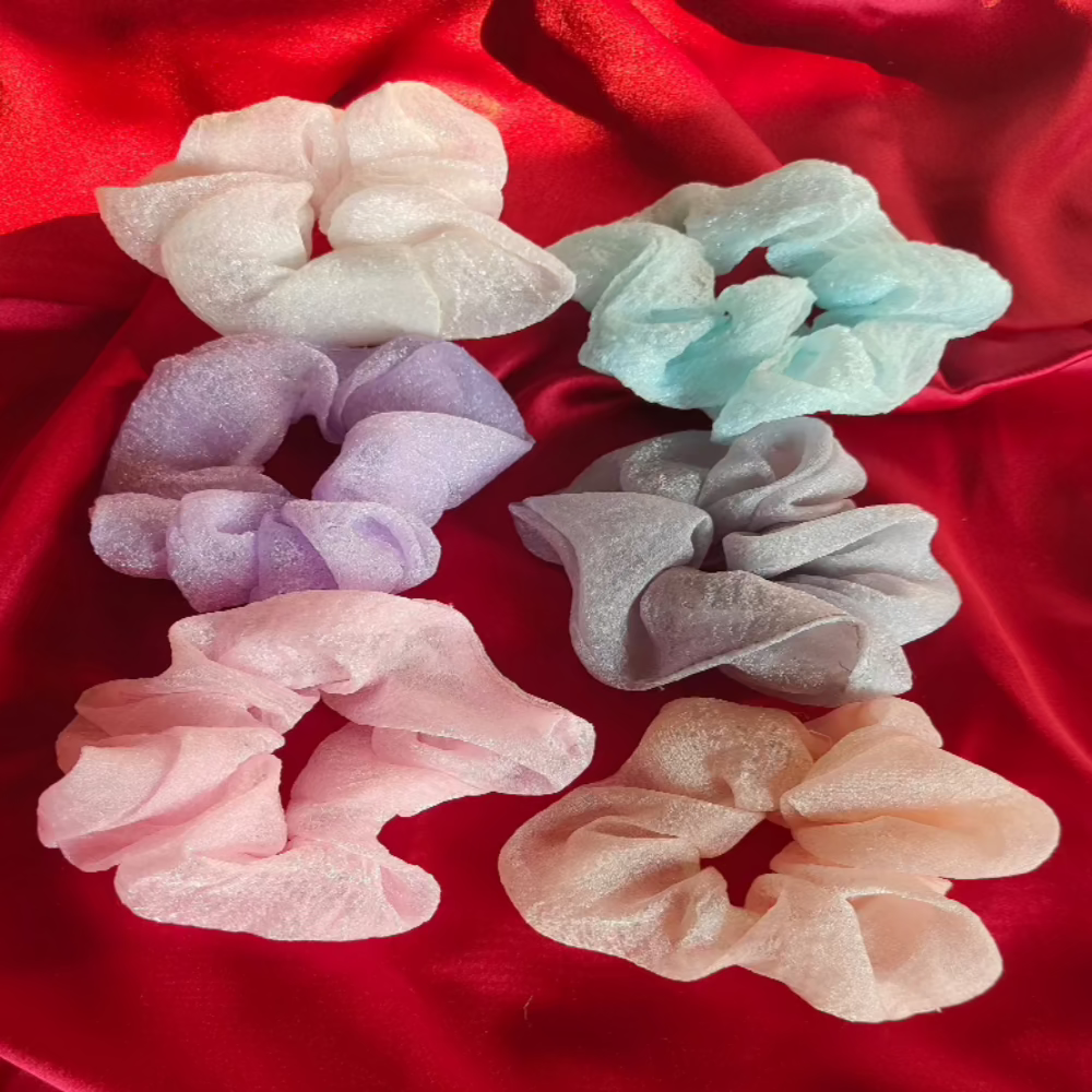 Set of 6 Organza Scrunchies