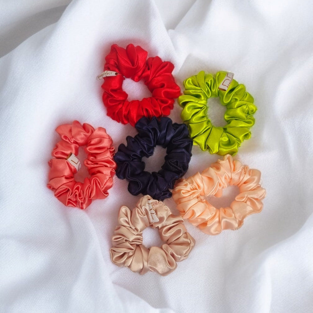Set of 6 Small size Satin silk Scrunchies